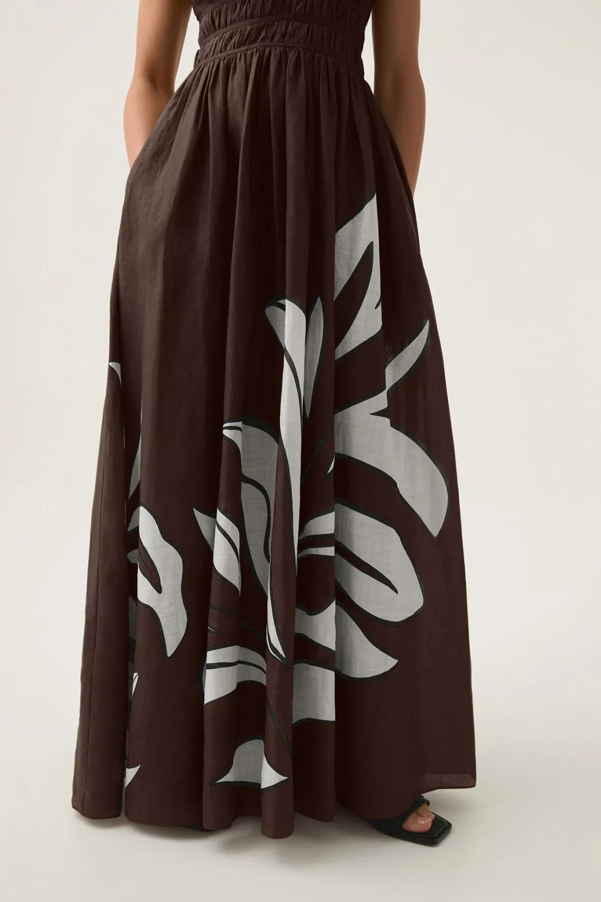 Aje Planetary Maxi Dress Abstract Fern Carob Size 8 - Image 5