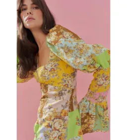 Alemais Matilde Puff Sleeve Mini Dress Multi Floral Size AU 10 for rent on The Volte - image 3