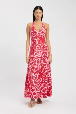 Kookai Soley Halter Maxi Dress Print Size 8 for rent on The Volte - image 1