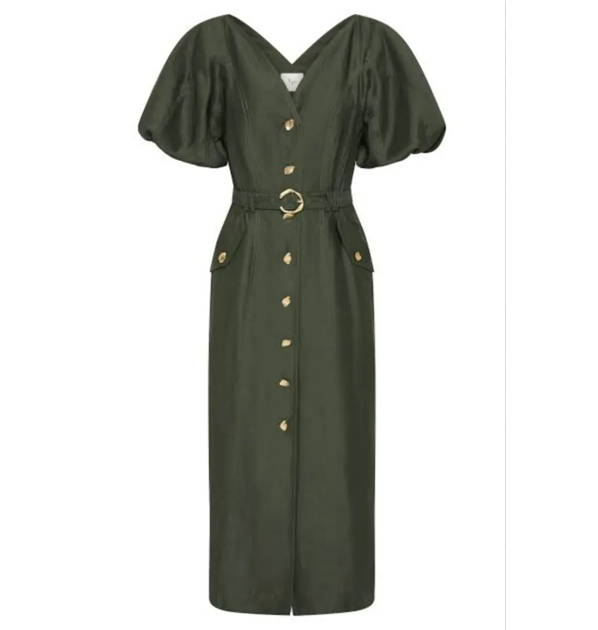 Aje Paloma Utility Midi Dress Midnight Green Size AU 10 - Image 4