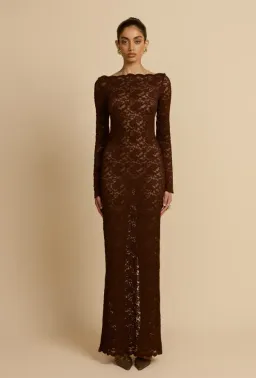 Arcina Ori Monet Maxi Dress in Brown Size M/ AU 10 for rent on The Volte - image 1