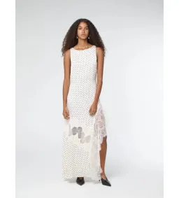 Third Form Visions Lace Frill Maxi Dress Cream Polka Dot Size AU 8 for rent on The Volte - image 1