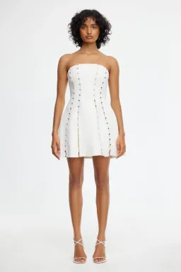 Acler Rossgreen Mini Dress in Ivory Size 8 for rent on The Volte - image 1