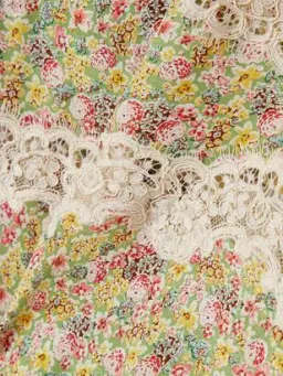 Doen Venus Corded Lace Trimmed Floral Silk Midi Dress Size AU 8 for rent on The Volte - image 5