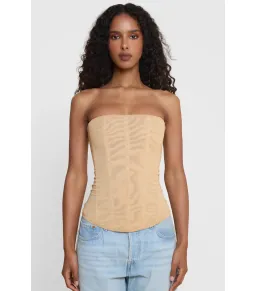 Leau Muse Mesh Corset Top Tan Size M / AU 10 for rent on The Volte - image 1