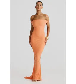 Melani The Label Maia Maxi Dress in Papaya Size S AU 8 for rent on The Volte - image 1