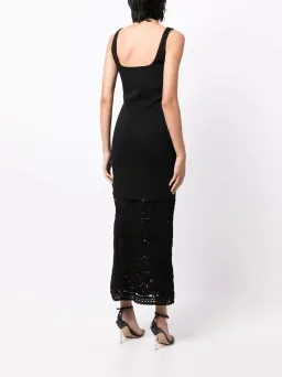 Rebecca Vallance Romina Crochet Trimmed Midi Dress Black Size L AU 12 for rent on The Volte - image 3