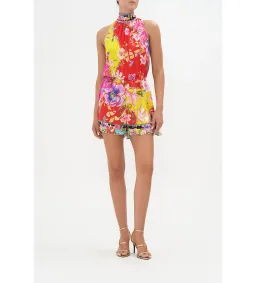 Camilla Neck Tie Playsuit With Elastic Waist Multi Size S Au 10 for rent on The Volte - image 1