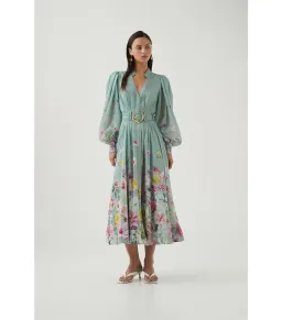 Aje Fleur Shirt Dress Mist Collage Floral Size 10/M for rent on The Volte - image 5