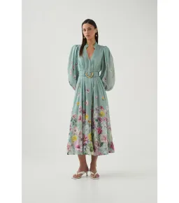 Aje Fleur Shirt Dress Mist Collage Floral Size 10/M for rent on The Volte - image 4