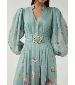 Aje Fleur Shirt Dress Mist Collage Floral Size 10/M for rent on The Volte - image 2