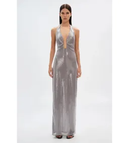Misha Alusia Sequin Dress Silver Size 8/S for rent on The Volte - image 1