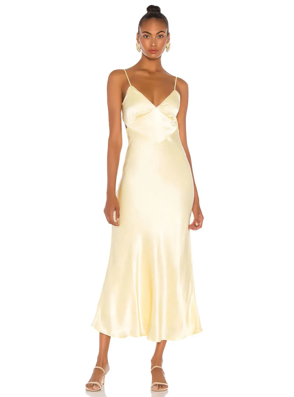 Bardot Malinda Slip Midi Dress Butter Yellow Size 10 - Image 1