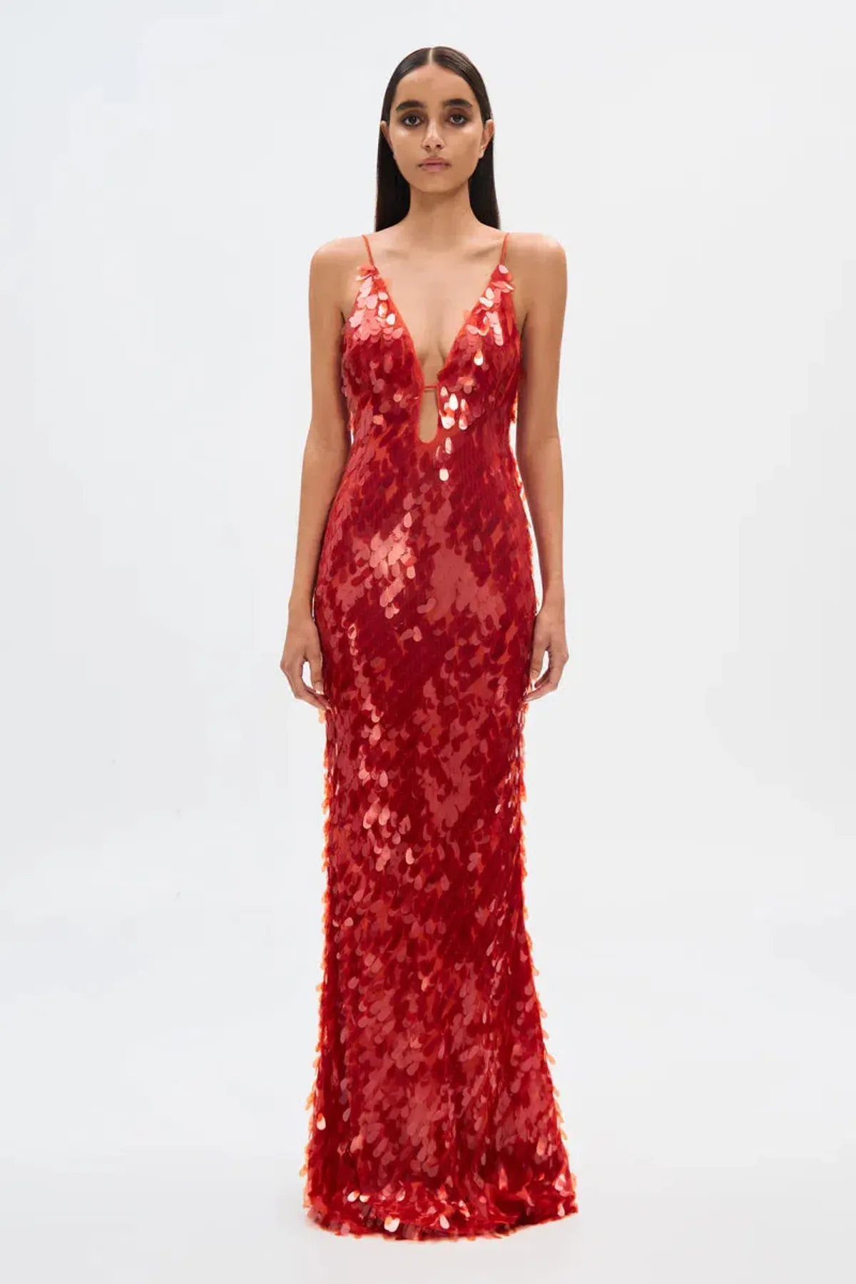 Misha Sapphire Sequin Maxi Dress Red Size 8/S - Image 1