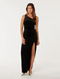 Forevernew  Beverley  Velvet Maxi Dress Black Size 12  for rent on The Volte - image 3