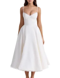 House of CB Mademoiselle White Tull Midi Dress Size AU 6 for rent on The Volte - image 1