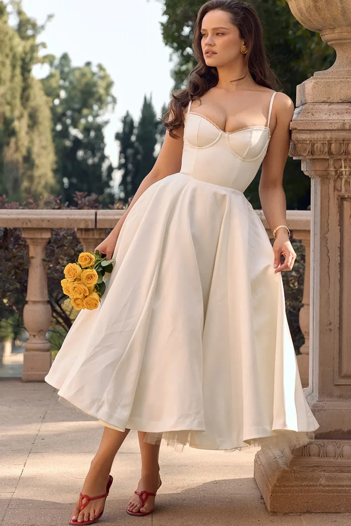 House of CB Mademoiselle White Tull Midi Dress Size AU 6 - Image 10