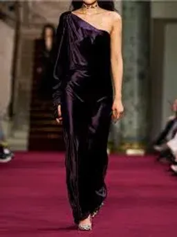 Zimmermann Illustration Asymmetric Gown Maxi Aubergine Size AU 12 for rent on The Volte - image 3