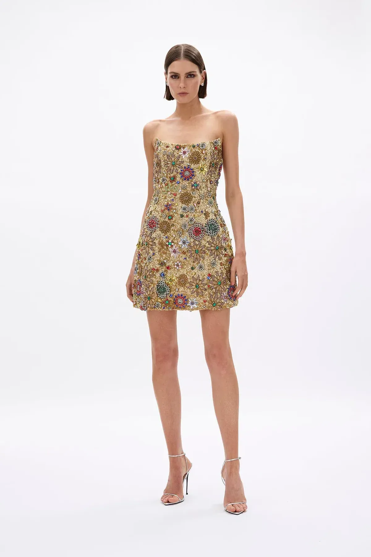 Rachel Gilbert Francesca Mini Dress Gold Size AU 8 - Image 1
