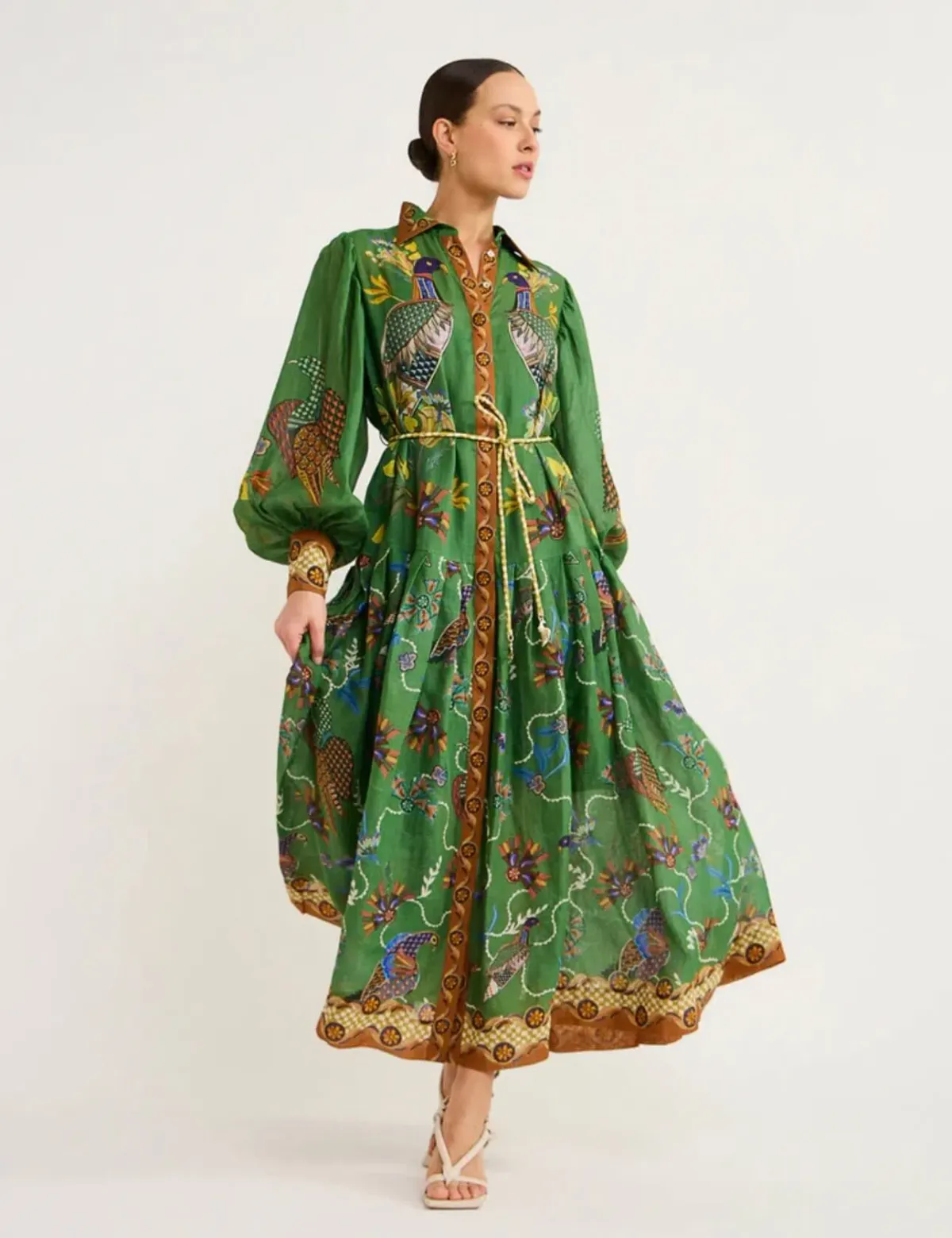 Alemais Birdie Shirtdress Jade Green Size AU 14 - Image 1