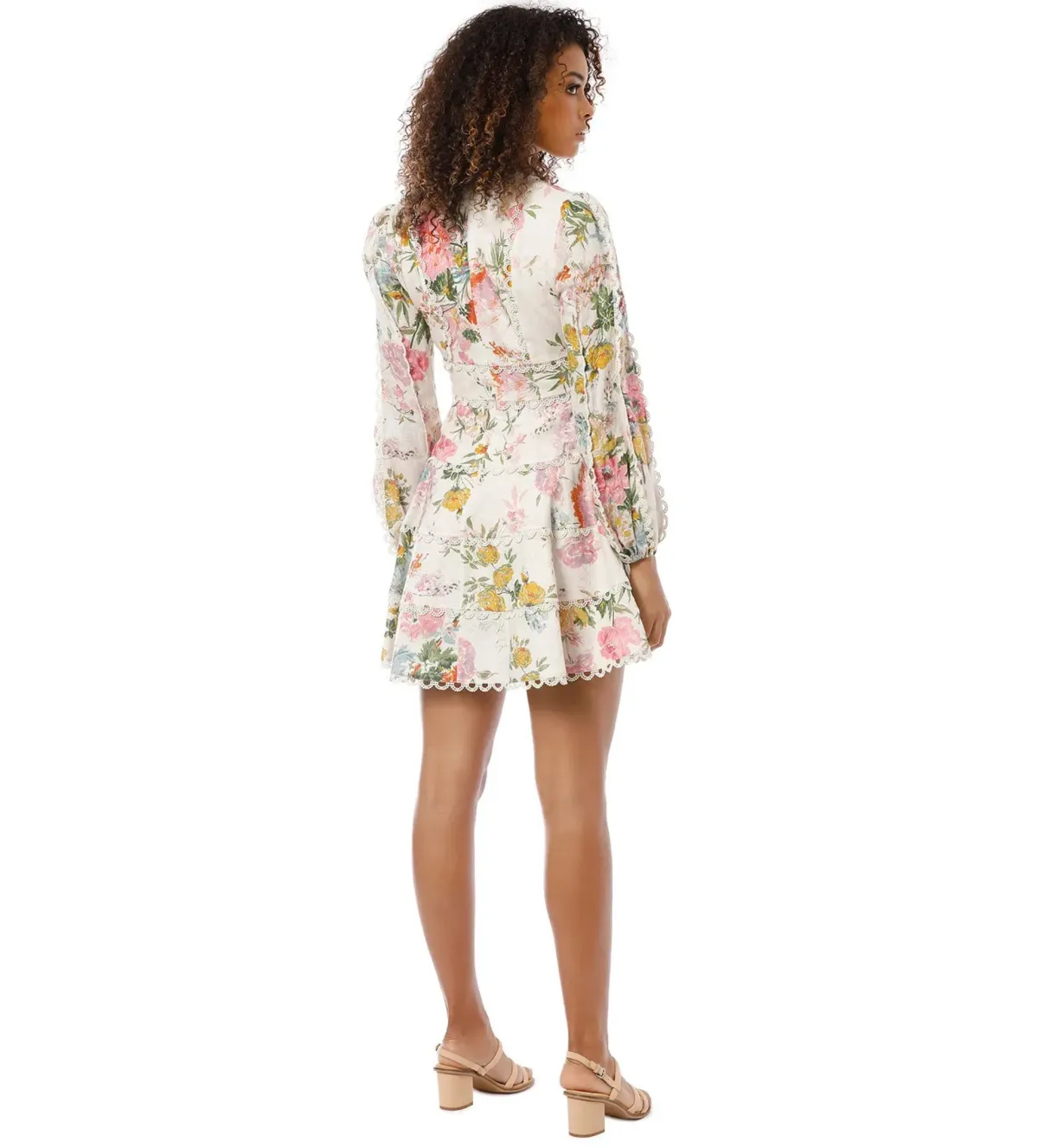 Zimmermann Heathers Flounce Mini Dress Floral Size 1 AU 10 - Image 3