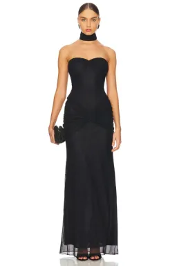 Mirror Palais Black Starlite Maxi Dress Size AU 10 for rent on The Volte - image 1