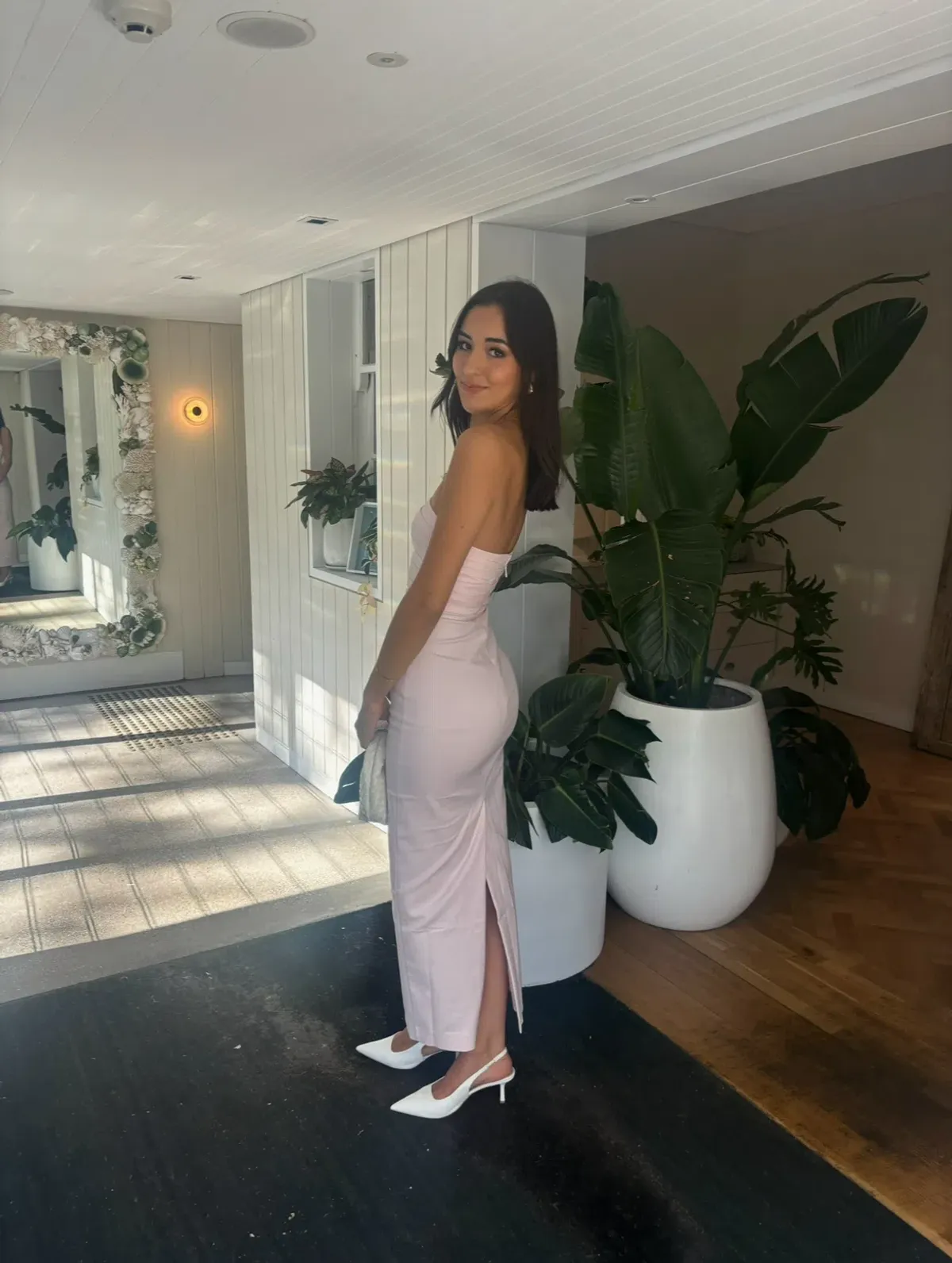 Shona Joy Lani Strapless Draped Maxi dress Fairyfloss Baby Pink Size 8  - Image 3