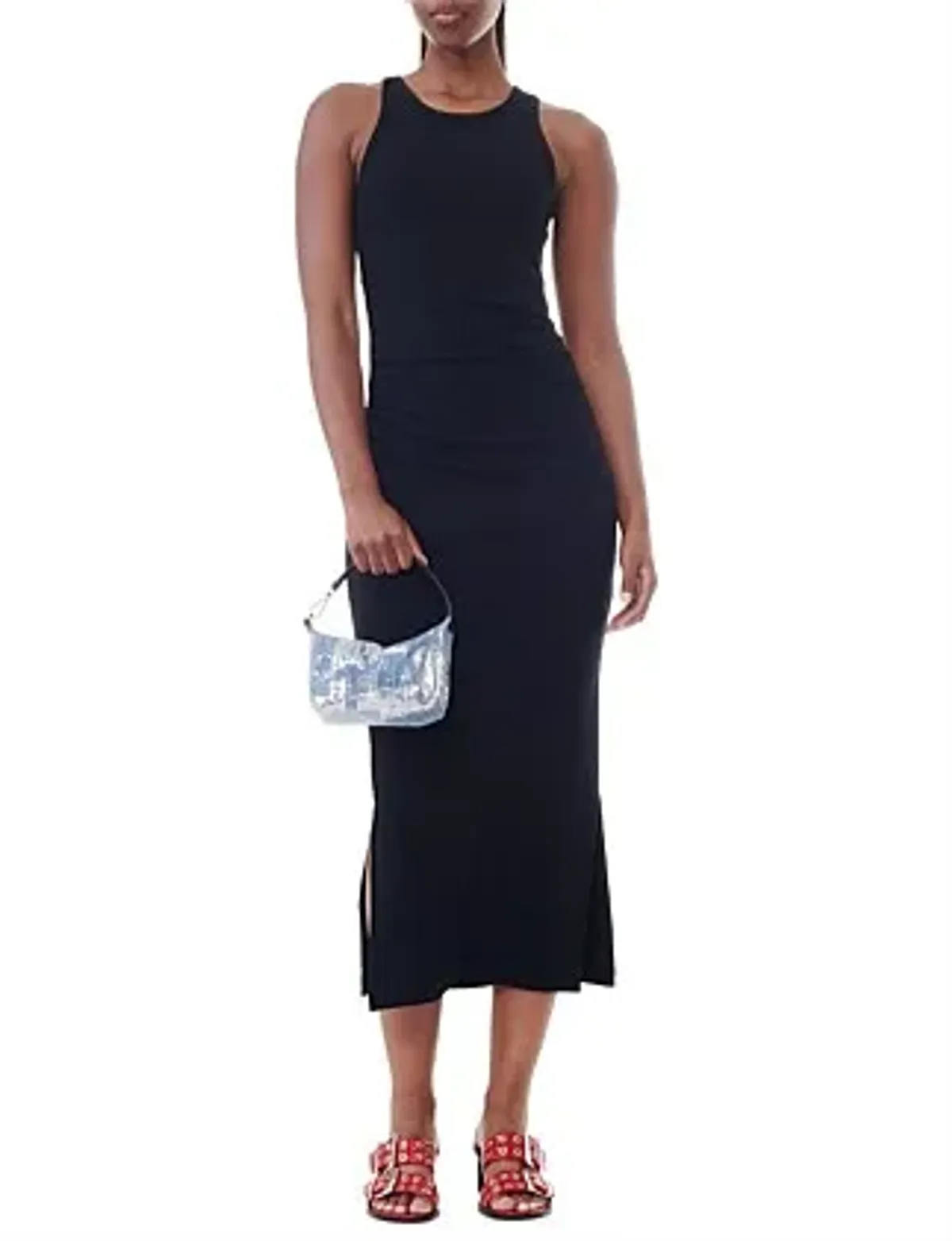 Ganni Soft Cotton Rib Tank Top Maxi Dress Size 8/S - Image 2