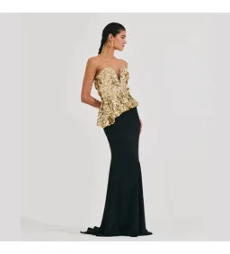Meraki Official Mirror Jersey Gown Gold Size AU 6 for rent on The Volte - image 2