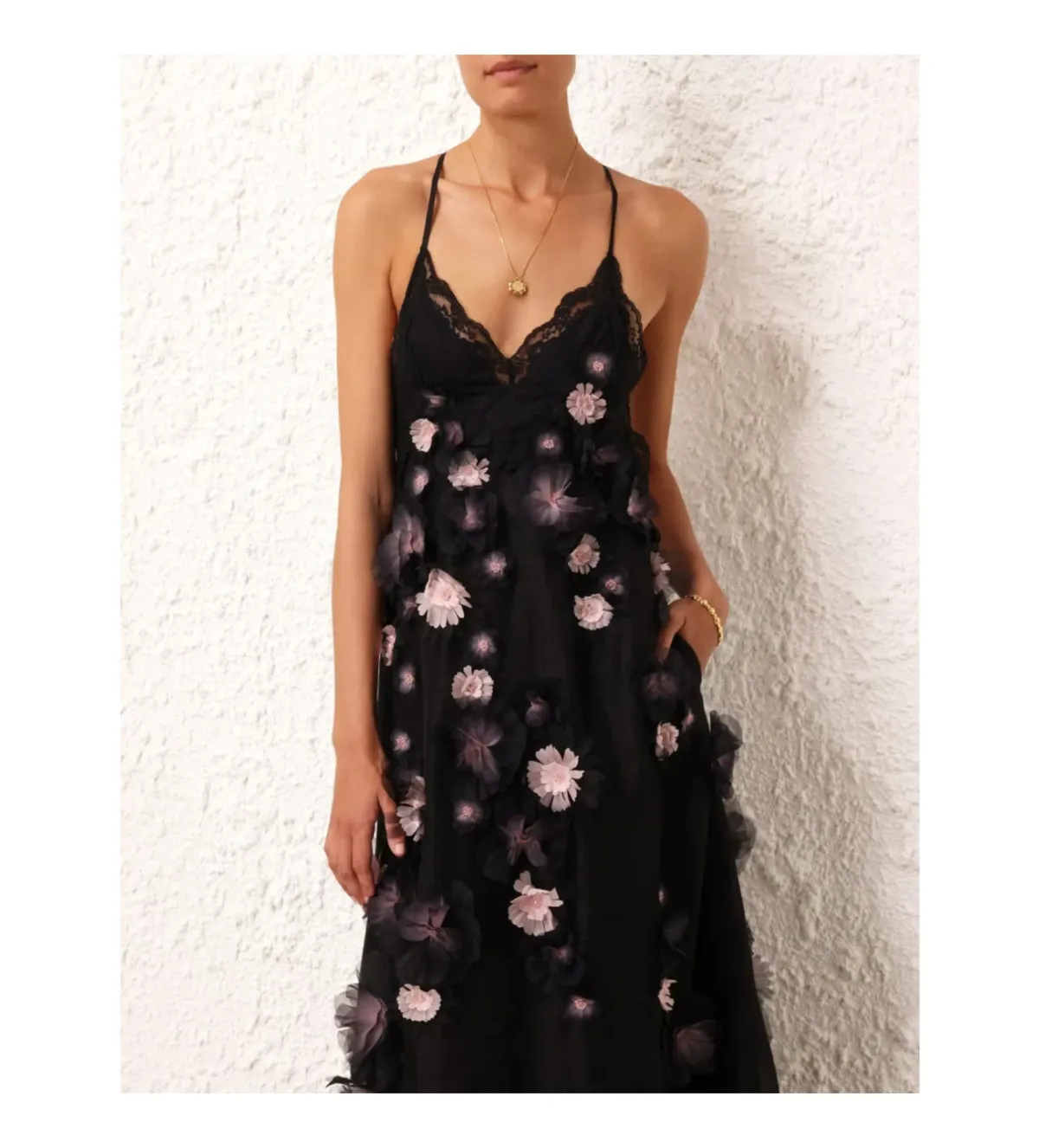 Zimmermann Matchmaker Daisy Slip Maxi Dress in Black Size AU 10 - Image 5