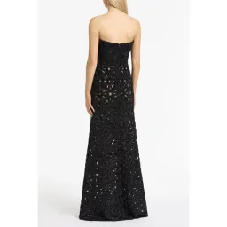 Carla Zampatti Black Lurex Encrusted Sheer Gown Size 12 for rent on The Volte - image 2