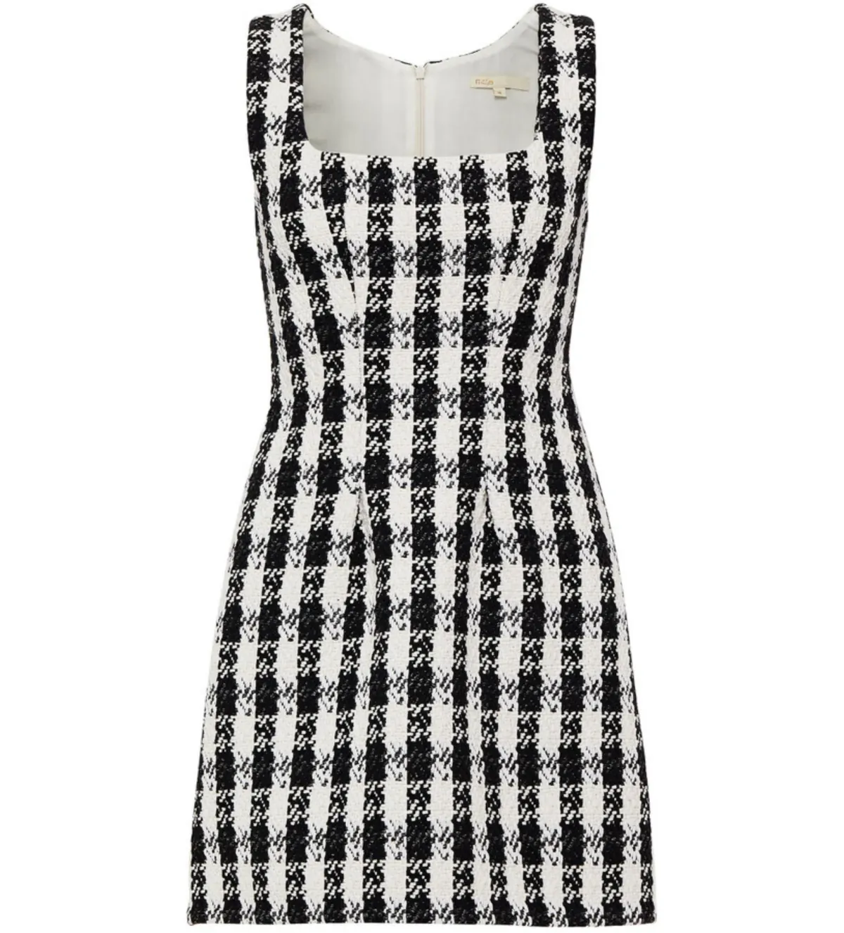 Maje Rocky Checked Cotton-Blend Tweed Mini Dress Multi Size AU 8 - Image 7