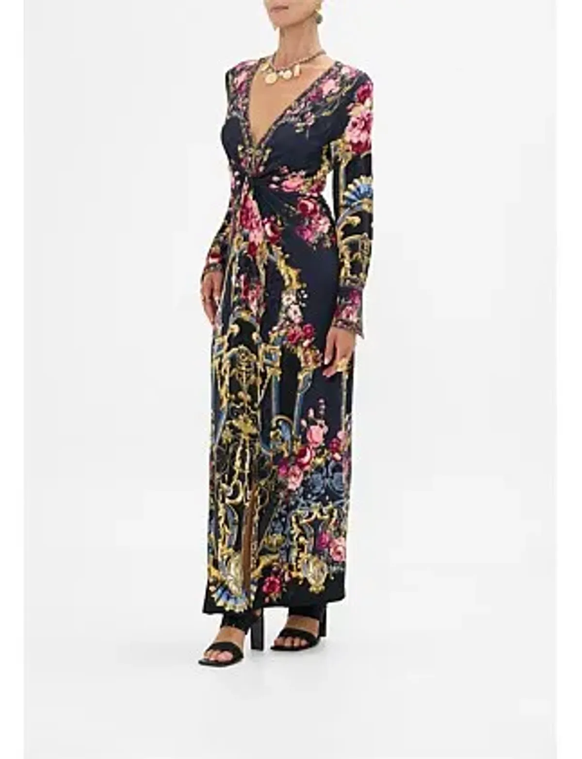 Camilla Long V Neck Twist Front Jersey Dress Size 14/L - Image 2