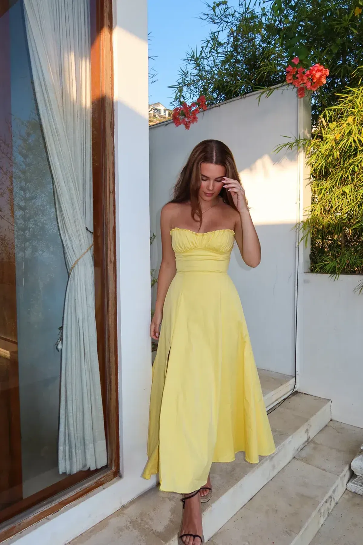 House of CB Clarabelle Midi Dress in Yellow Size 8 - Image 1