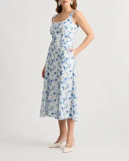 David Lawrence Birdie Linen Dress Ivory Multi Size 16/XL for rent on The Volte - image 2