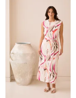 Brave + True Turning Point Dress Midi Dress in Boysenberry Swirl Print Size 10/M for rent on The Volte - image 5