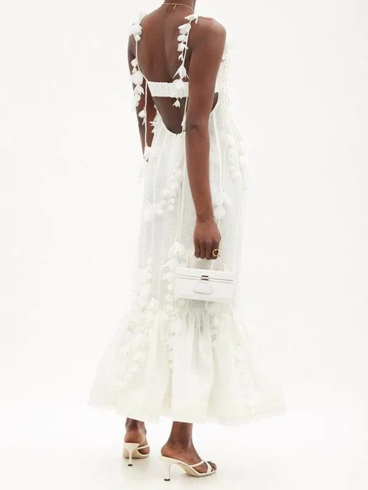 Zimmermann Botanica Petal Gown Dress in White Size AU 10  - Image 2