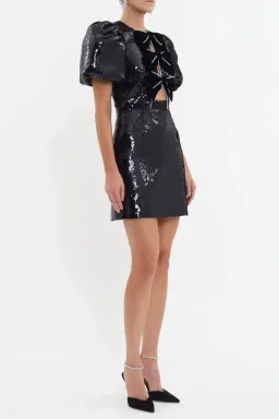 Rebecca Vallance Lena Bow Mini Dress in Black Size 8 for rent on The Volte - image 2