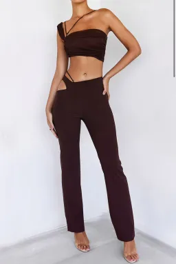 Mistress Rocks Passion Pant Set Chocolate Size 10  for rent on The Volte - image 4