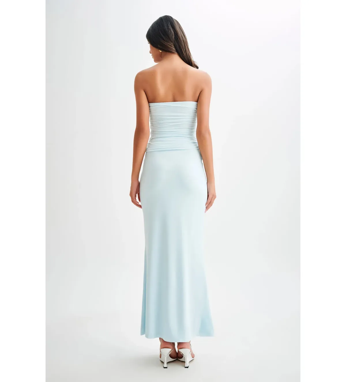 Meshki Winslet Top And Bruna Slinky Fishtail Maxi Skirt in  Sky Blue Set Size AU 10 - Image 4