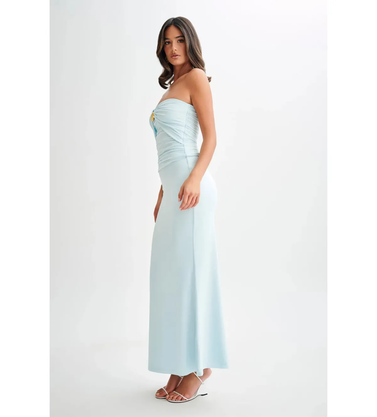 Meshki Winslet Top And Bruna Slinky Fishtail Maxi Skirt in  Sky Blue Set Size AU 10 - Image 2