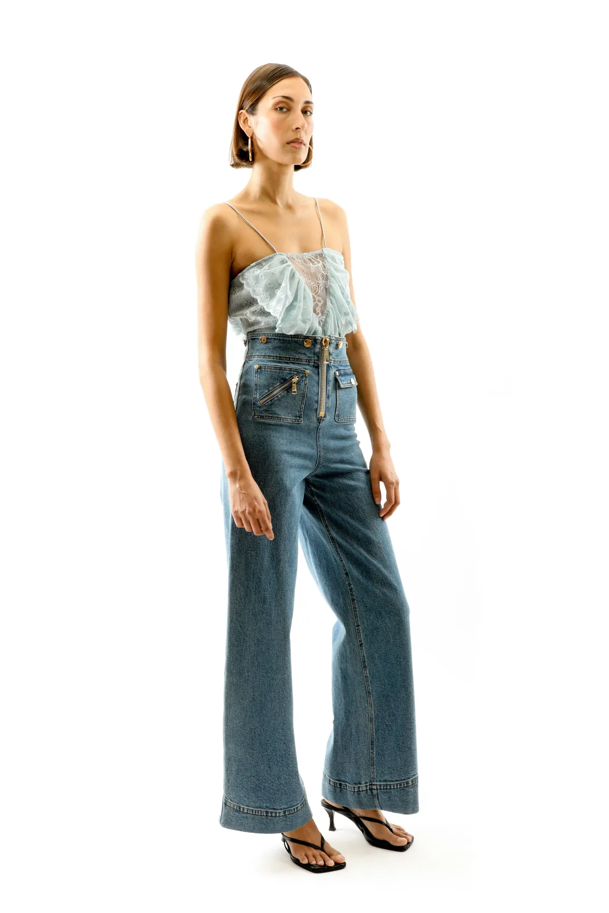 ALICE By Alice McCall Maverick Jumpsuit Light Blue Size AU 12 - Image 4