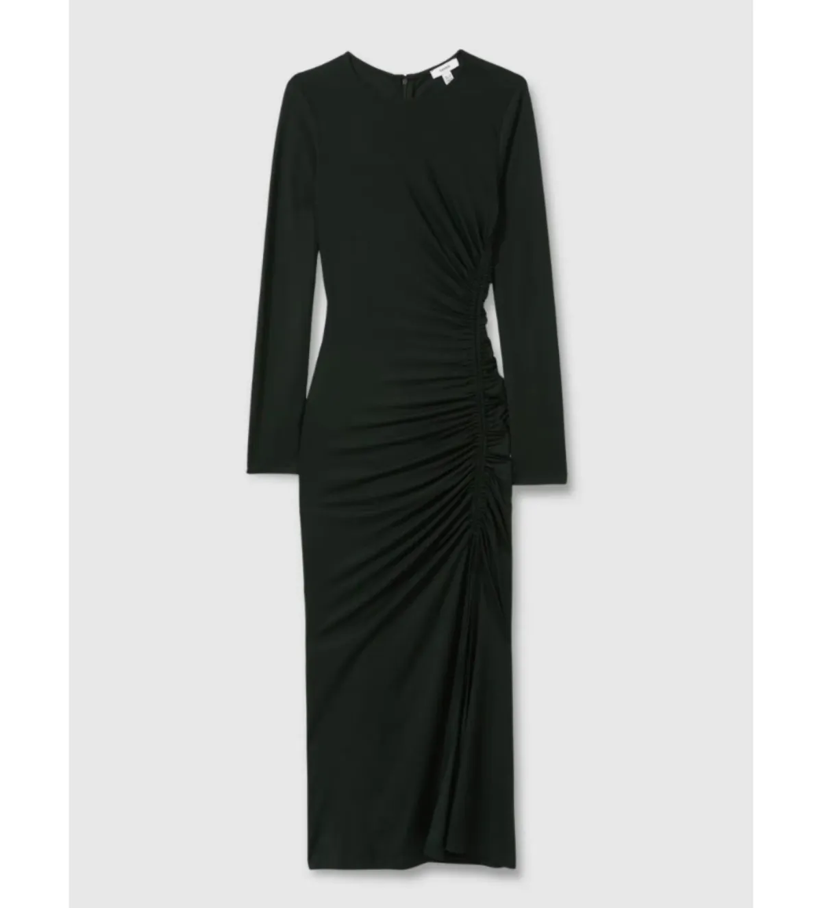 Reiss Rosie Jersey Ruched Midi Dress Dark Green Size 14/XL - Image 5