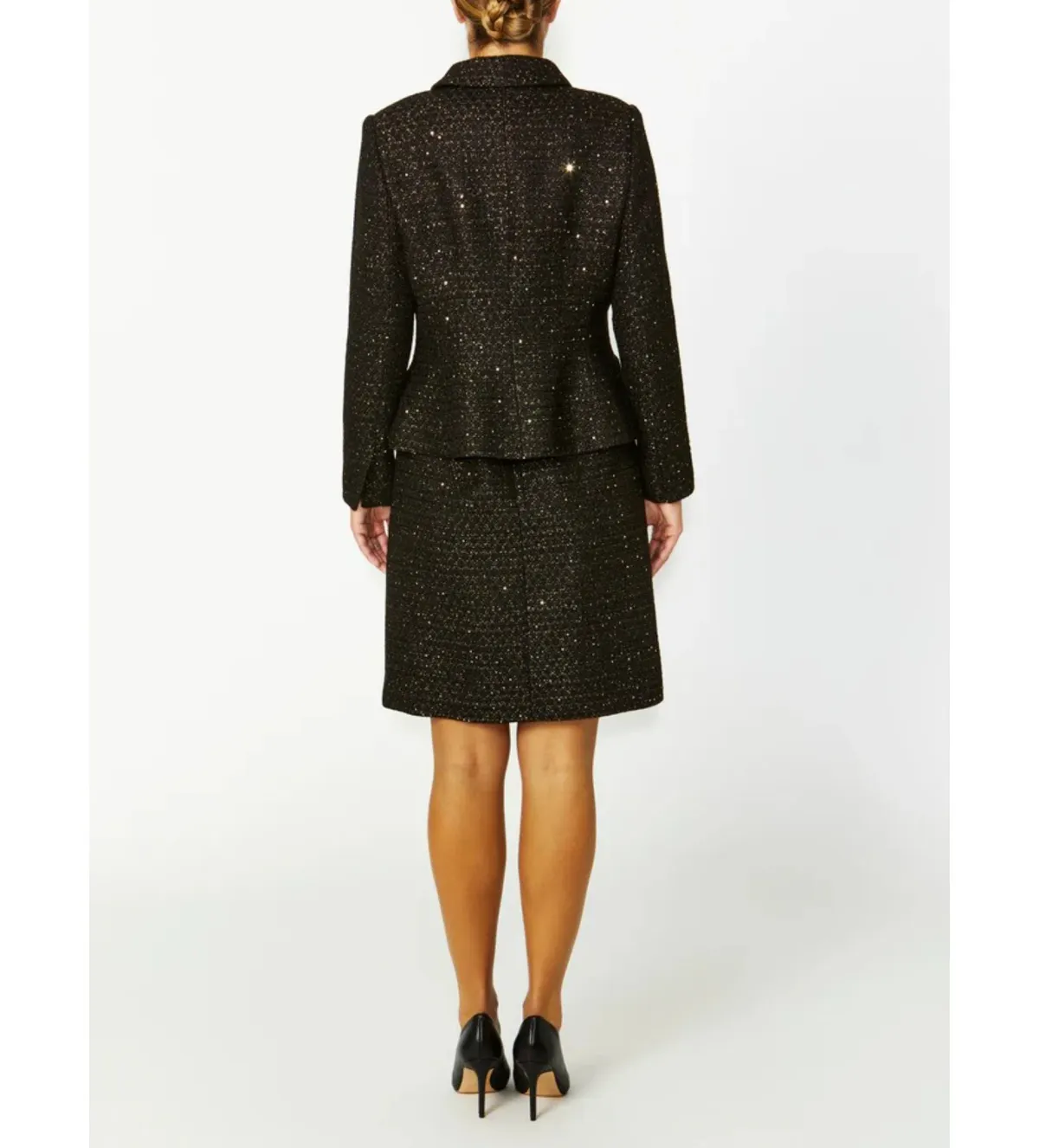 Anthea Crawford Cara Tweed Jacket Black One Size - Image 3