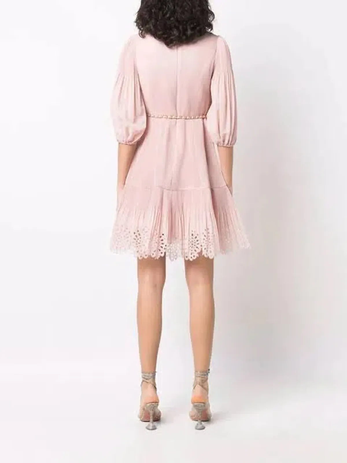 Zimmermann Pleated Mini Dress In Ballet  Size 3 AU 14 - Image 2