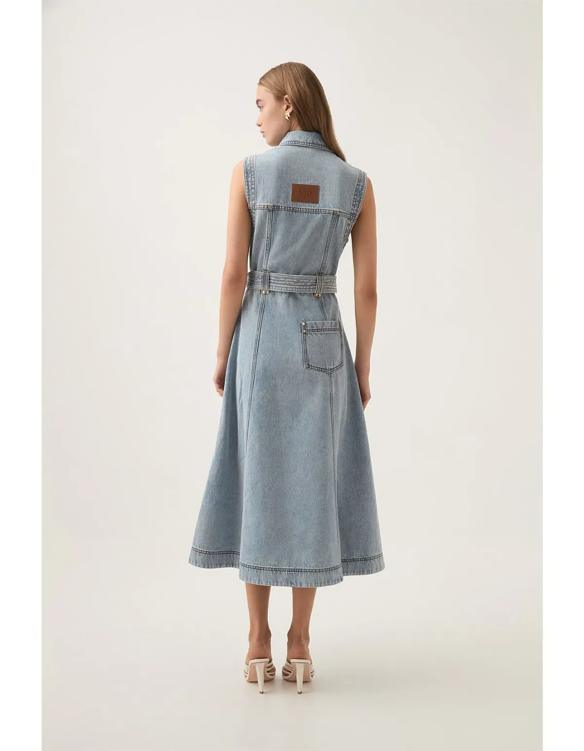 Aje Ray Denim Midi Dress Size 8/S - Image 2