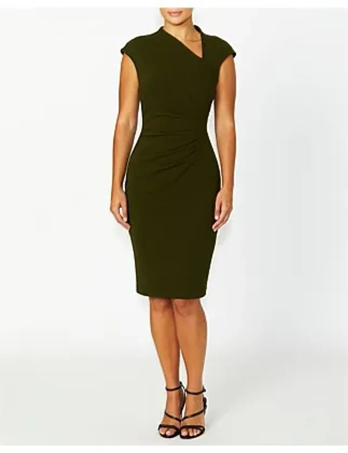 Anthea Crawford Selene Dark Olive Dress Size 12 - Image 6