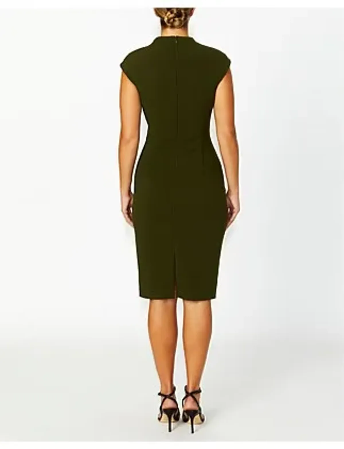 Anthea Crawford Selene Dark Olive Dress Size 12 - Image 1