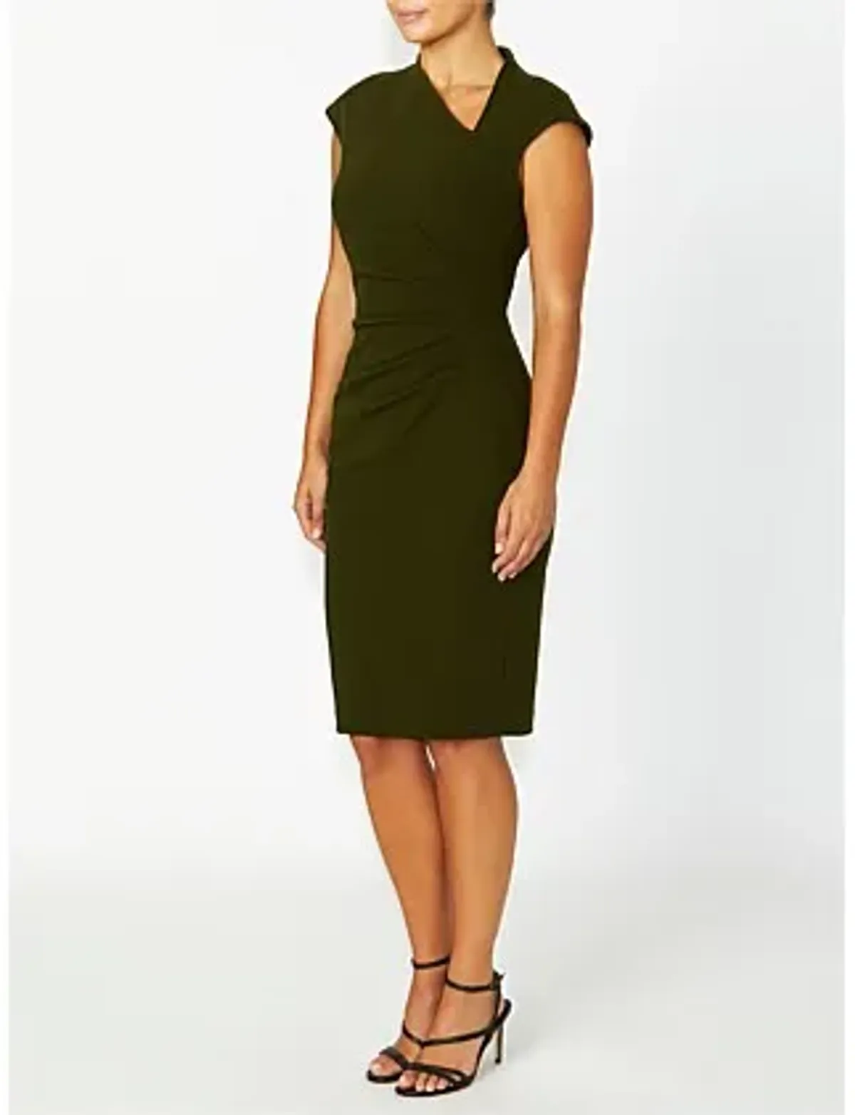 Anthea Crawford Selene Dark Olive Dress Size 12 - Image 3