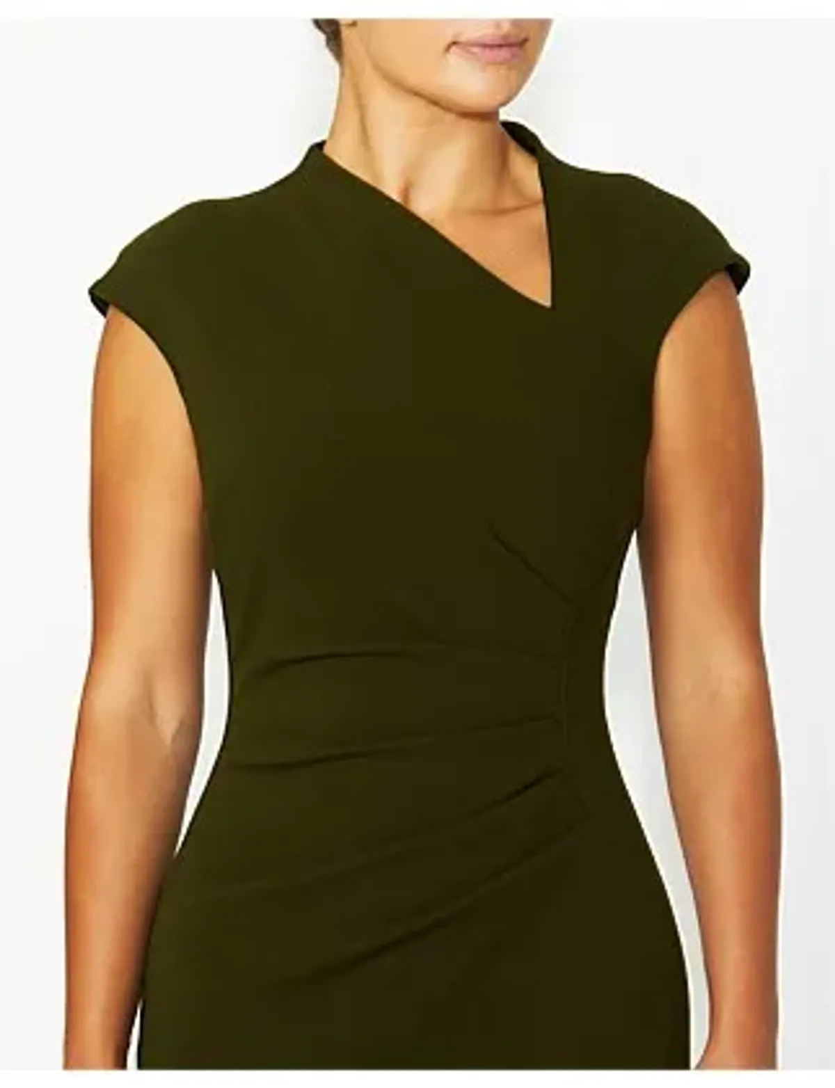 Anthea Crawford Selene Dark Olive Dress Size 12 - Image 4